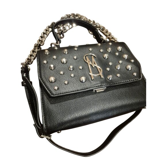 Steve Madden Handbags - Steve Madden Black Studded Shoulder Bag With Chain Strap & Logo